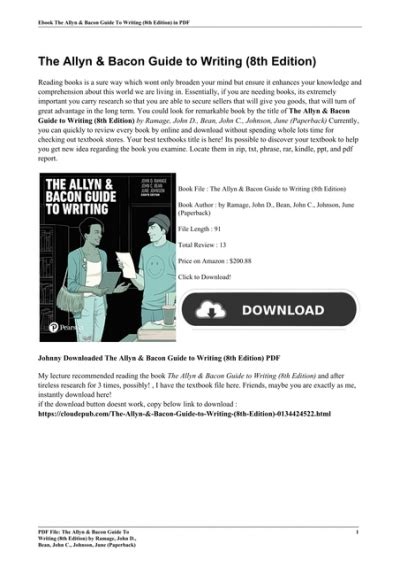 the allyn & bacon guide to writing 8th edition|Alyn Velaryon .